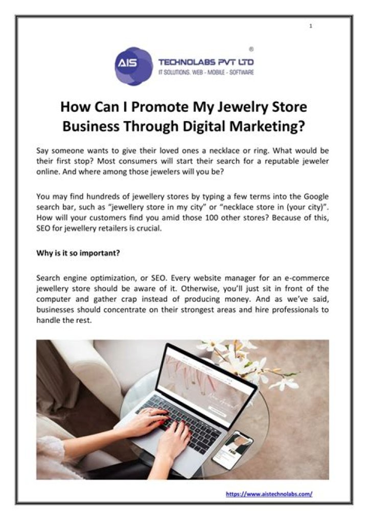 How can I promote my jewelry store?
