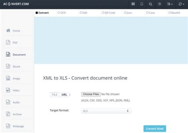 How do I convert XML to XLS?