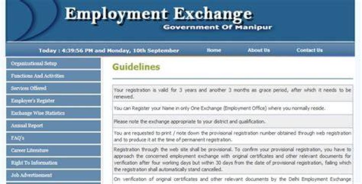 How do I register for employment Exchange Manipur online?