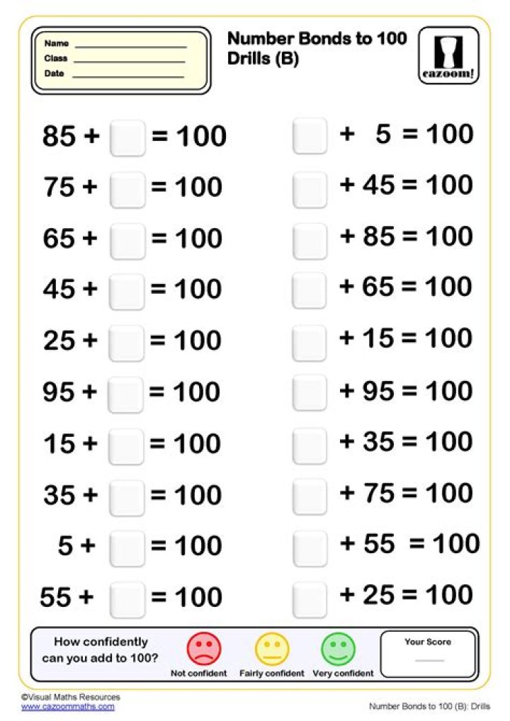 How do I teach my child number bonds to 100?