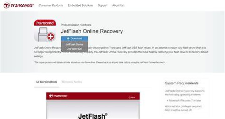 How do I use JetFlash online recovery?