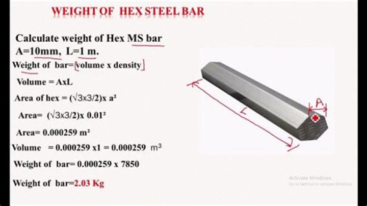 How do you calculate the weight of a hex bar?
