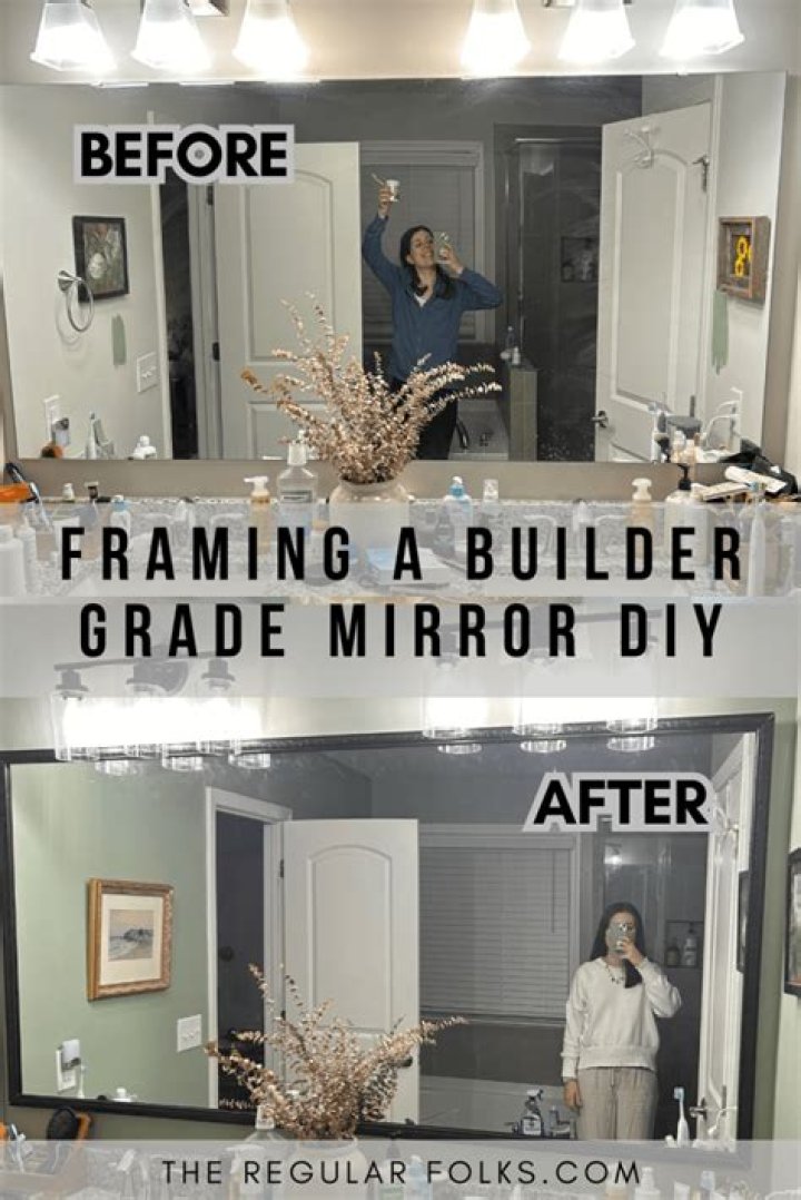How do you frame a builder grade mirror with clips?