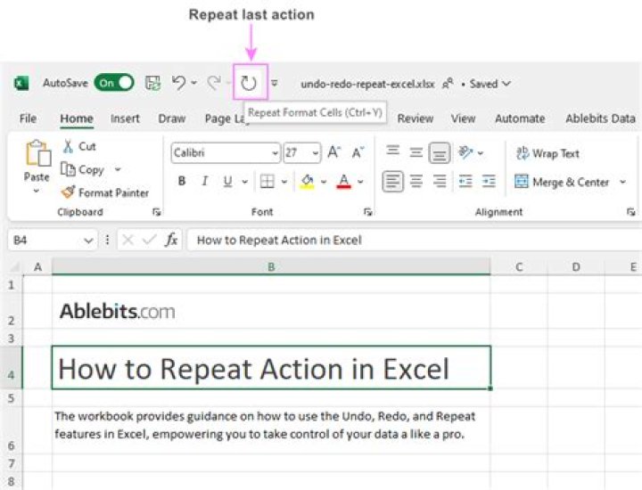 How do you repeat an action in Excel VBA?
