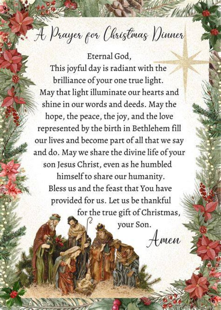 How do you say grace for Christmas dinner?