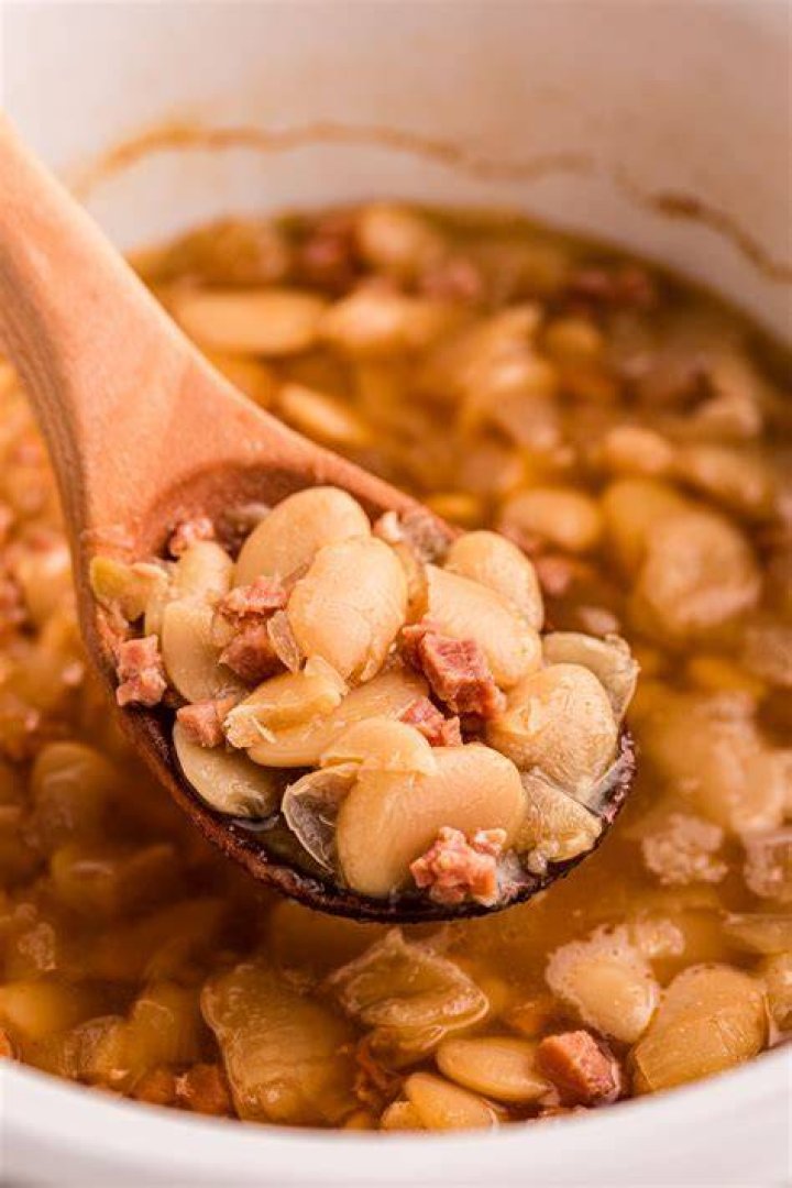 How do you thicken ham and lima beans?