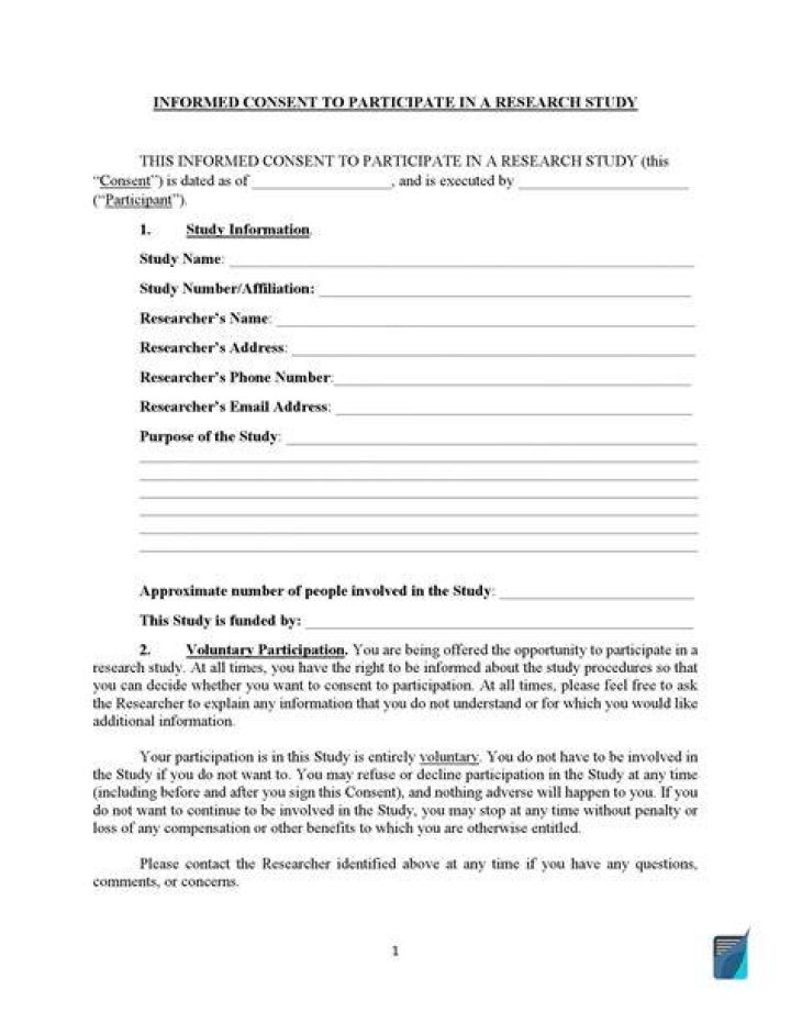 How do you write a consent form for a research study?