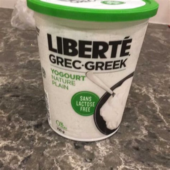 How many calories are in a cup of Liberte Greek yogurt?