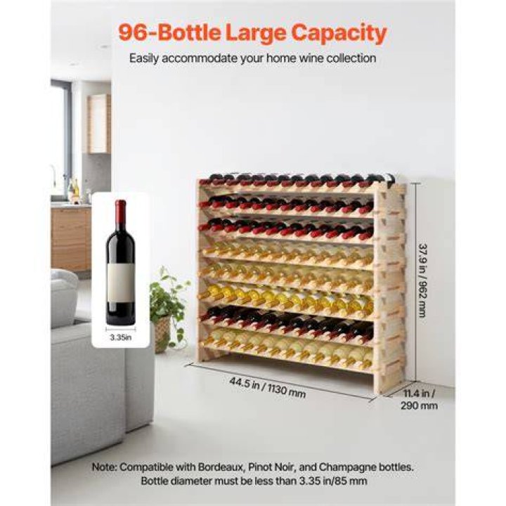 How many wine bottles can a wine rack hold?