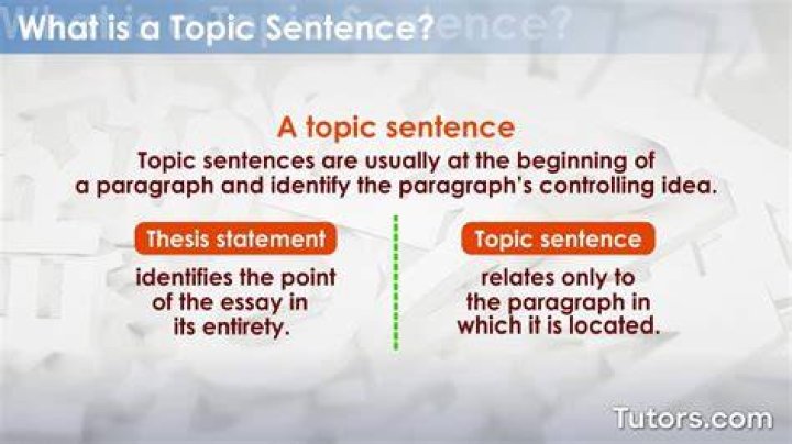 What are some good topic sentences?