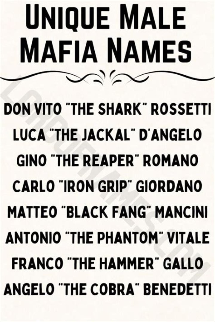 What are some Mafia nicknames?