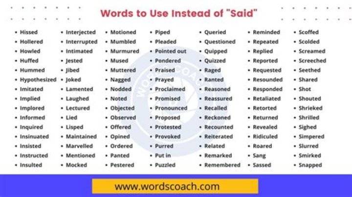 What are some words instead of said?