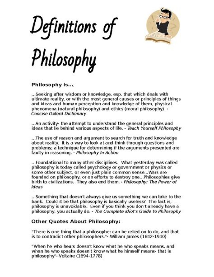What are the 4 definitions of philosophy?