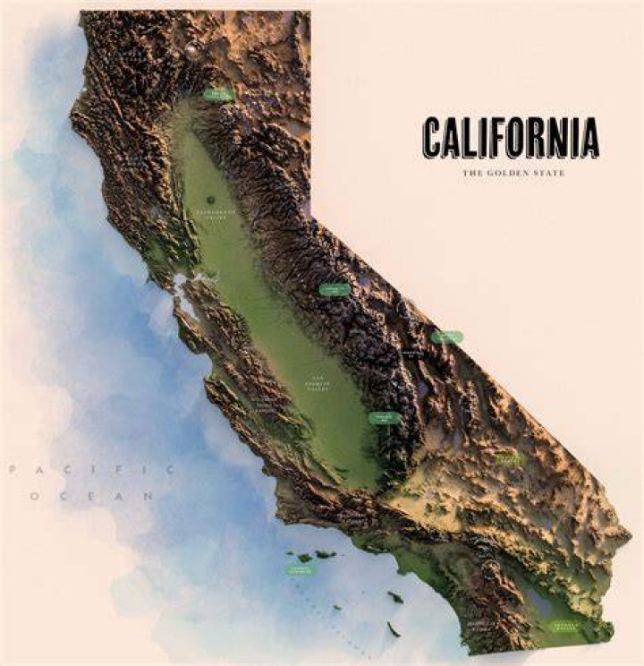 What are the 4 landforms of California?