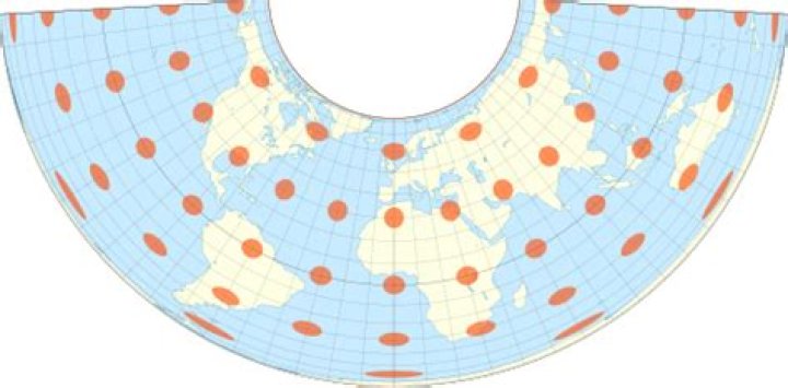 What does Albers equal-area conic distort?