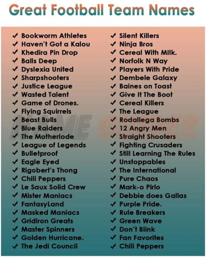 What is a cool team name?