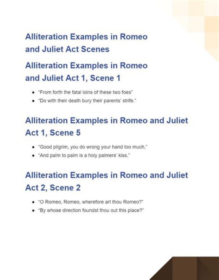 What is an example of alliteration in Romeo and Juliet?