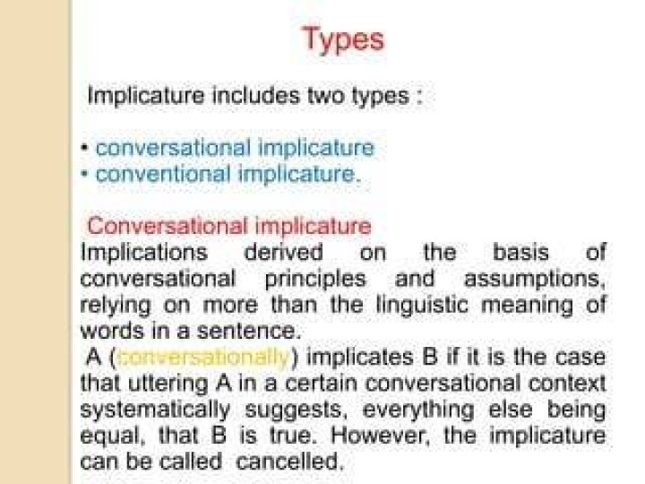 What is conventional implicature with example?