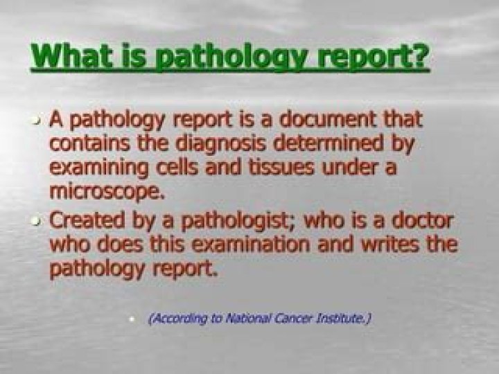 What is pathology report?