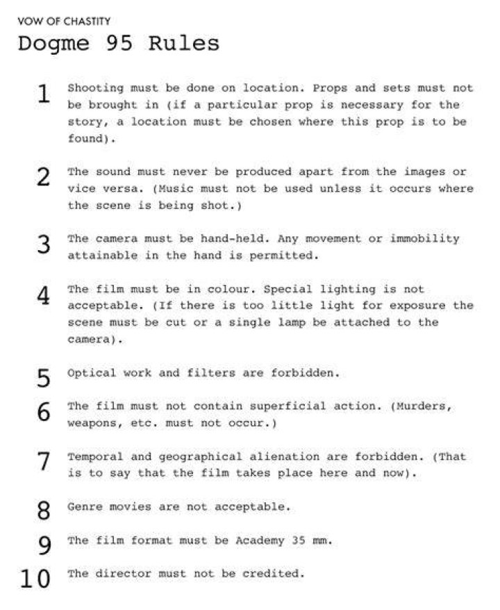 What is the Dogme 95 rule?