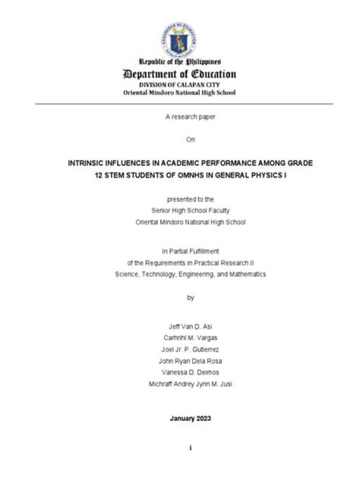 What is the front page of a research paper?