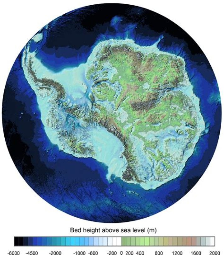 What is the topography of Antarctica?