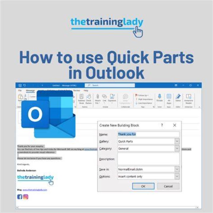Where is quick parts in Outlook 2013?