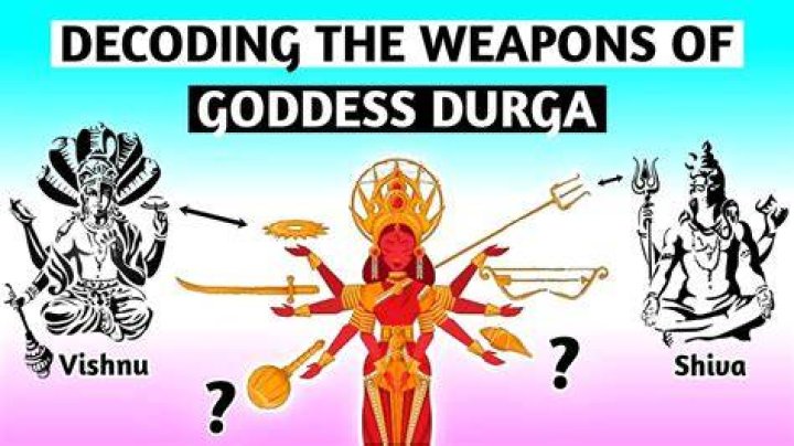 Who gave which weapon to Durga?